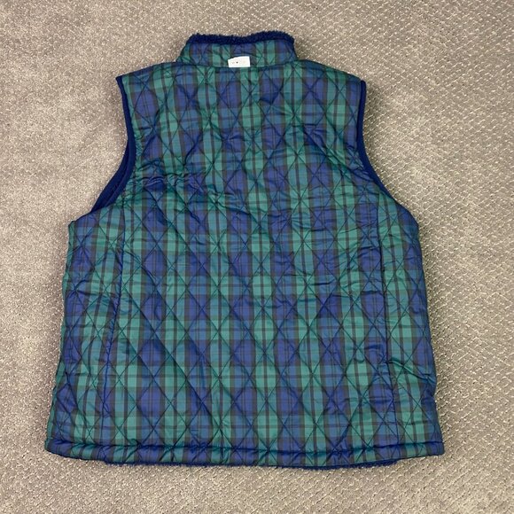 Vineyard Vines Reversible Fleece Plaid Vest Women's XL Blue Green Scotch Check - Picture 6 of 15